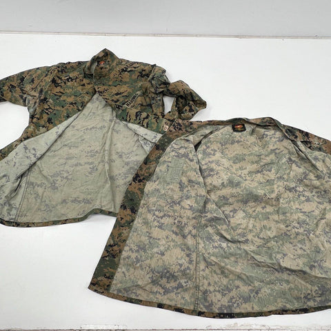 USMC MARPAT Woodland Camo MCCUU Blouse Lot of 2 Marines Sz Med Long / Large