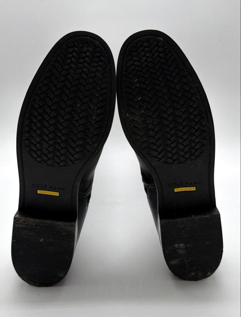 Cole Haan Grand Ambition Huntington Black Leather Tall Knee High Boots Size 8B