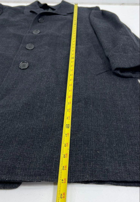 Vintage 80s J&F Schmitt's Men's Charcoal Wool Union Made Topcoat Coat Sz L