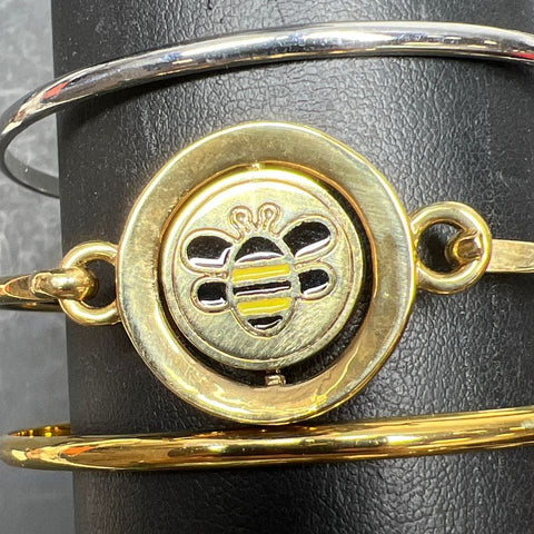 Carol Lee 5 Bangle Hamsa Bumble Bee Bracelets in Pouch