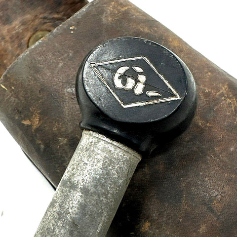 Vintage Gi Metal Rotary Numbering Machine Date Stamp with Leather Holster