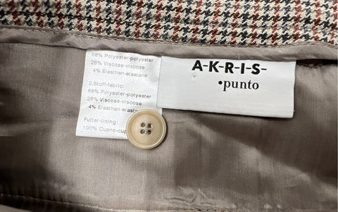 Akris Punto Women's Brown Houndstooth Tapered Dress Pants Sz 12