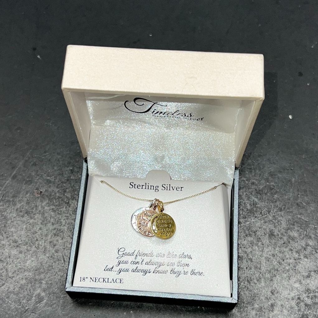 Timeless Sterling Silver Friends Necklace in Box NWT