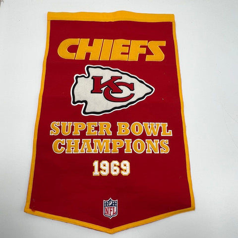 Winning Streak KC Chiefs 1969 Super Bowl Champions Embroidered NFL Banner
