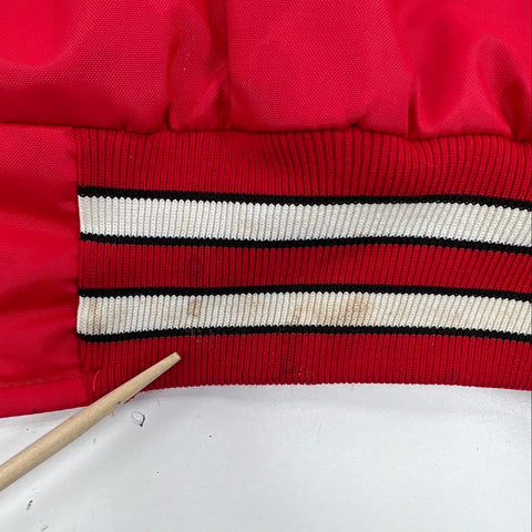 Vintage 80s Nebraska Huskers Quilted Satin Bomber Jacket Tackle Twill Sz XXL