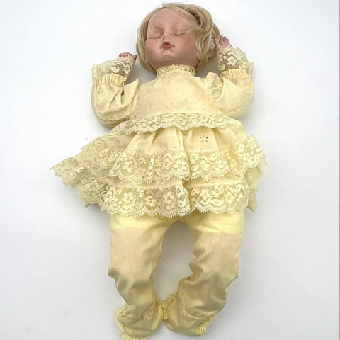 Vintage Val Shelton Baby Candy Porcelain Doll 18 Inch Sleeping 1992 Signed