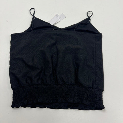 NWT White House Black Market Black Eyelet Smocked Cami Tank Top Women's XS