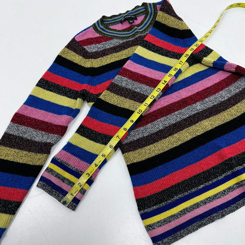 INC International Concepts Women's Multicolor Striped Metallic Sweater Sz L