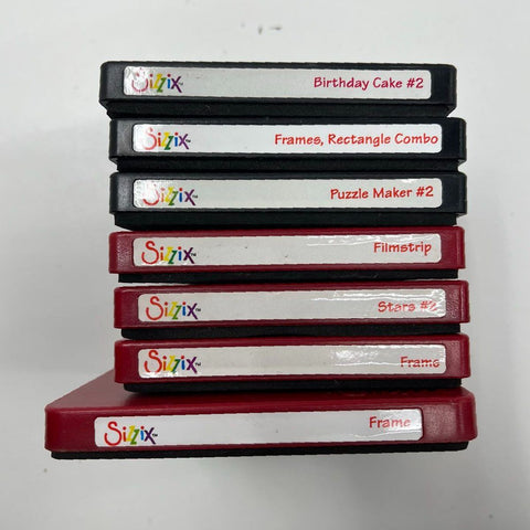 Sizzix Die Cut Lot of 7 Birthday Cake Puzzle Maker Frame Filmstrip Stars