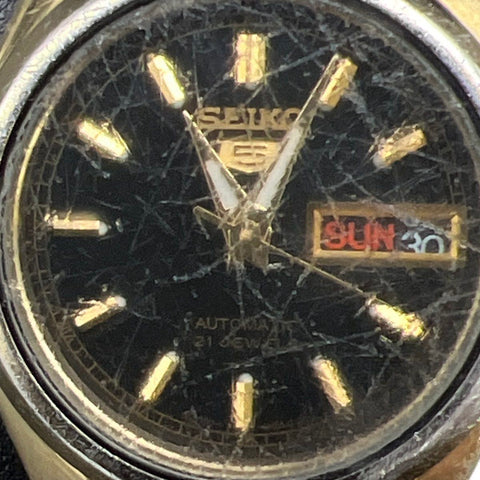 Vintage Seiko 5 Automatic 21 Jewels Gold Tone Ladies Watch 4207-00W0 Tested