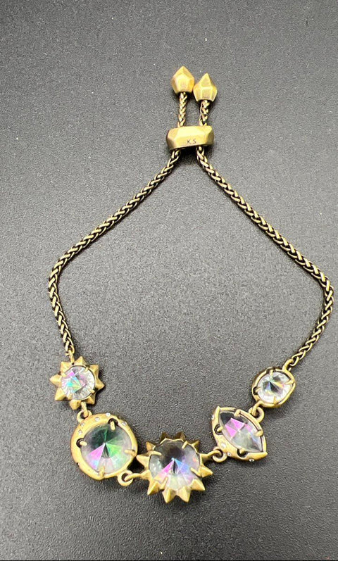 Kendra Scott Bracelet Lot of 2 Rose Gold Tone Drusy Cuff & Gold Tone Slider