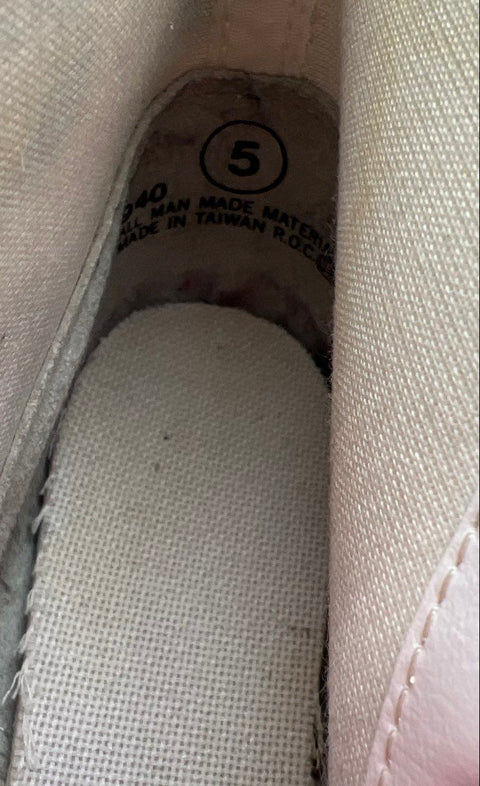 Vintage 80s Roller Derby White Pink Quad Roller Skates Women's Size 5