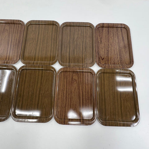 Harvell Faux Wood Grain Metal Trays 12 Piece Set Ballonoff Metal Products