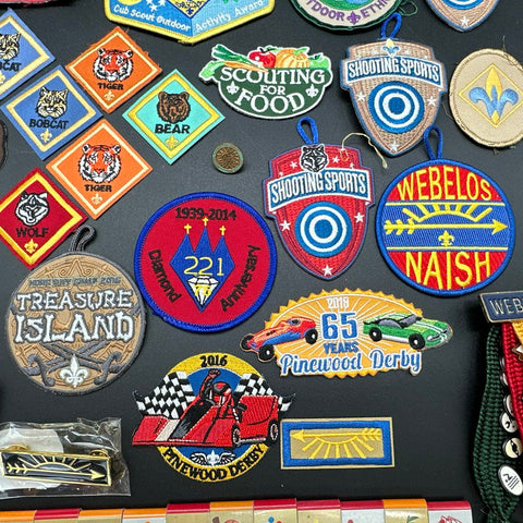 BSA Boy Scouts Memorabilia Lot Approx 60 Pcs Patches Adventure Loops Pins 2010s