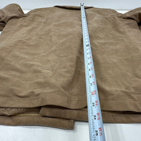Vintage 70s Stratojac Men's Tan Stratosuede Sherpa Lined Coat Sz 50 Regular