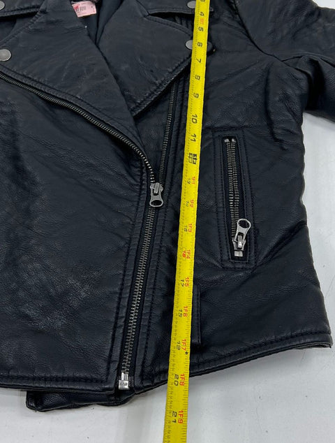 Victoria's Secret Black Faux Leather Moto Biker Jacket Womens XS NWD