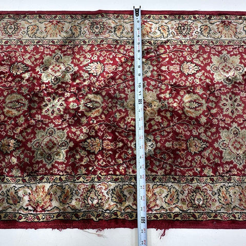Vintage Eastern Style Runner Rug Red Floral Burgundy 90" x 30" (7.5' x 2.5')