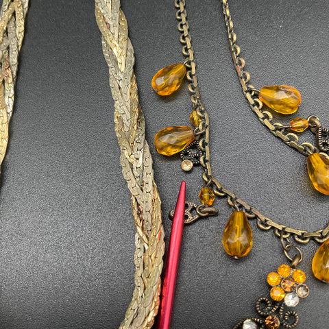Vintage & Modern Costume Jewelry Lot of 12 Necklaces Hearts Butterfly Cat Moon