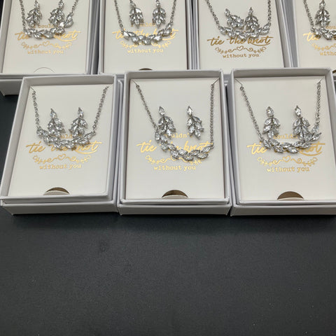 DHQH Jewelry Bridesmaid Tie The Knot Necklace Earring Sets Jewelry Lot of 11 NIB