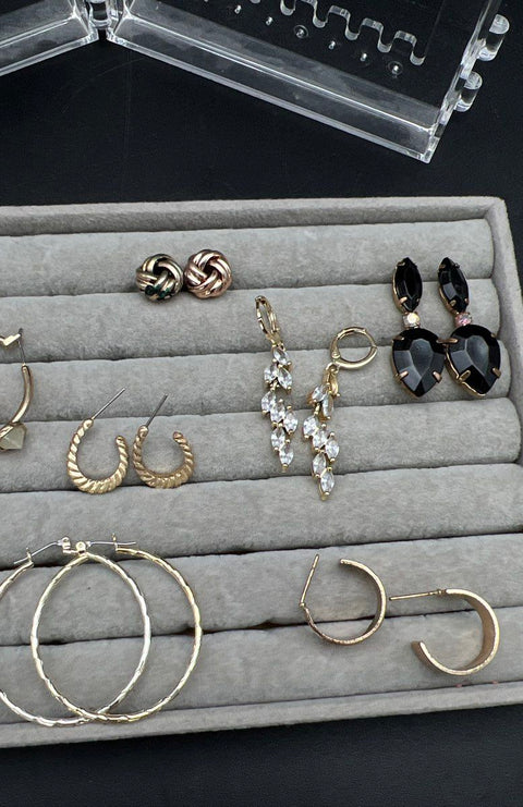 Vintage to Modern Costume Jewelry Earrings Lot 1 lb Hoops Studs Dangles Mixed