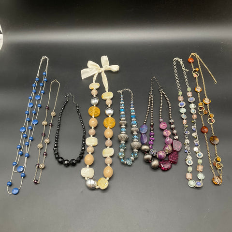 Fashion Beaded Necklace Jewelry Lot of 8 Statement Boho and Classic Styles