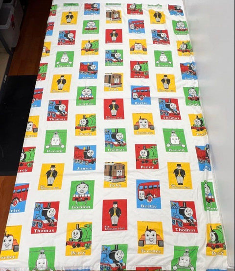 Vintage 90s Thomas and Friends Character Grid Twin Sheet Set Sz Twin