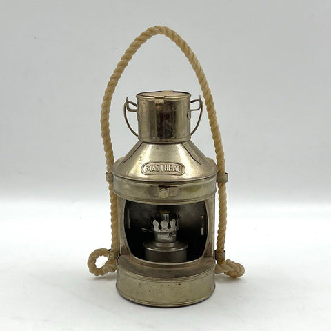 Enesco Masthead Oil Lantern Brass Tone Metal Nautical Decor Hong Kong Vintage