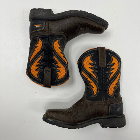 Ariat Youth Workhog XT VentTEK Brown Black Pull On Work Boots Size 4