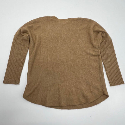 Lilly Pulitzer Women's Simora Sweater Tan Gold Button Shoulder Crewneck Size M