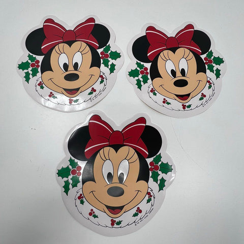 Vintage Disney Minnie Mouse Christmas Holiday PVC Placemats Set of 8 Franco