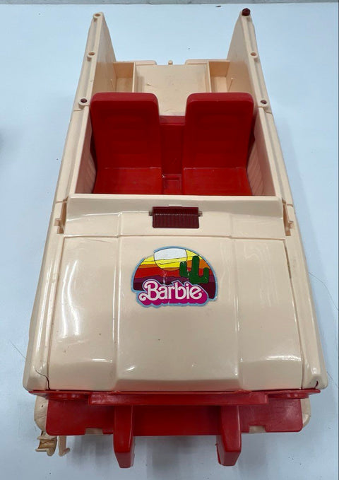 Vintage 1973 Barbie Travelin' Jeep and Trailer Lot Mattel 2 Piece 34 Inch