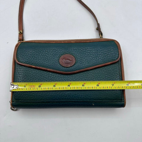 Vintage 90s Dooney & Bourke Green All Weather Leather Crossbody Bag
