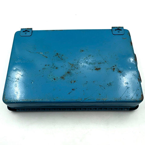 Vintage Acme First Aid Kit #50 Blue Metal Box Medical Supplies Display Piece