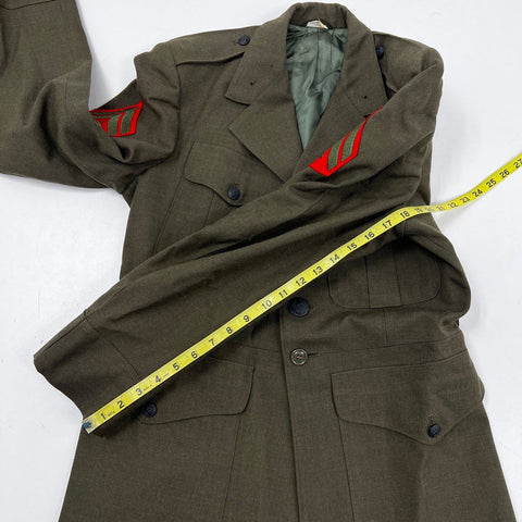 Vintage 1968 USMC Wool Serge Service Alpha Uniform Jacket Marcie Dale Sz 40R