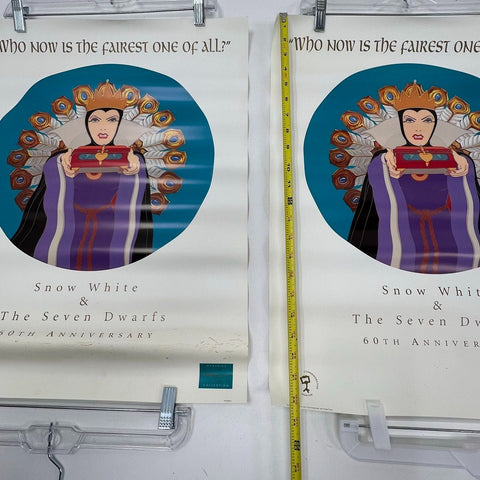 Vintage 1997 Disney Snow White Evil Queen 60th Anniversary Poster Set of 2 USA