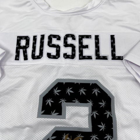 JaMarcus Russell Autographed Football Jersey White Marijuana Print Sz XL COA
