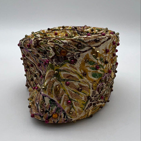 Vintage 60s Hovland-Swanson Women's Beaded Metallic Brocade Pillbox Hat