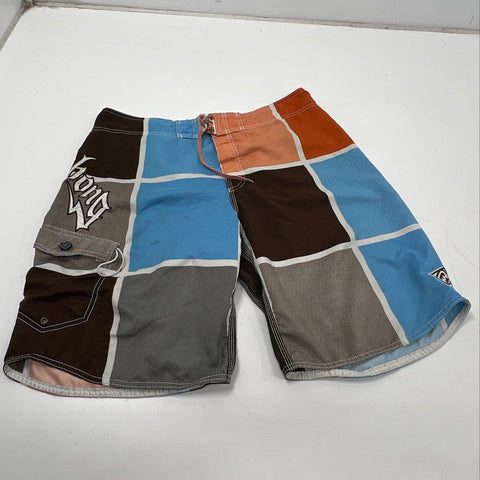 Billabong Men's Multicolor Colorblock Boardshorts Vintage Y2K Embroidered Sz 38