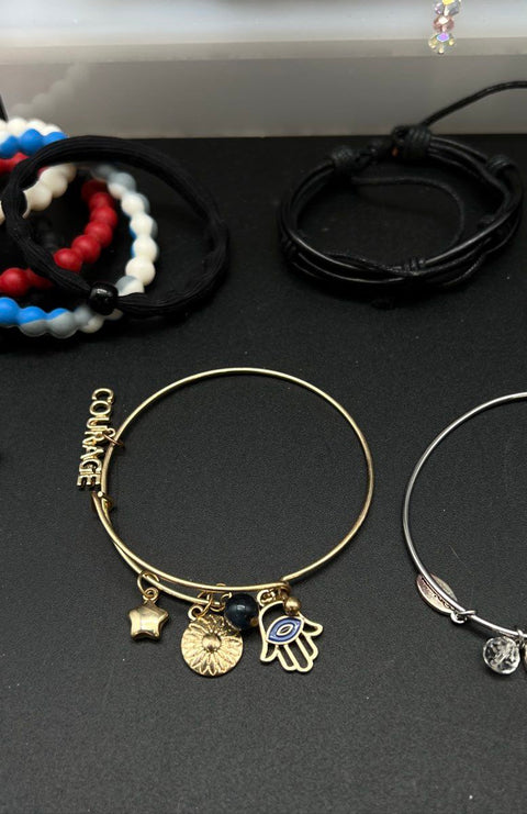 Disney Alex and Ani Style Beaded Bangle Costume Jewelry Lot of 30