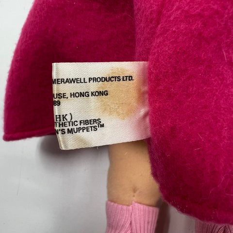 Vintage 80s The Muppets Miss Piggy Plush Doll Merawell Kermit Graphic 12"