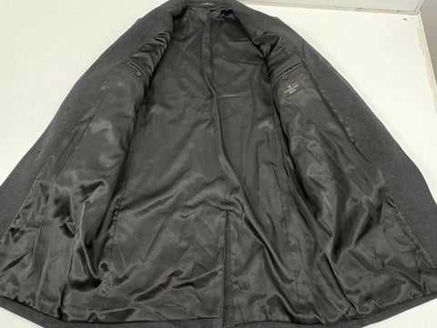 London Fog Signature Charcoal Gray Wool Blend Overcoat Top Coat Men's Size 42R