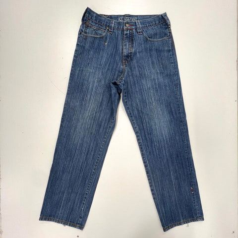 Vintage Y2K Coogi Men's Blue Heritage Embroidered Baggy Jeans Sz 44x34