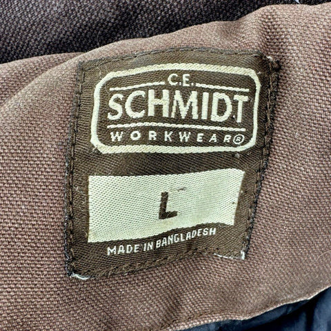 Schmidt Men's Brown Quilt Lined Distressed Canvas Work Jacket Coat Sz L