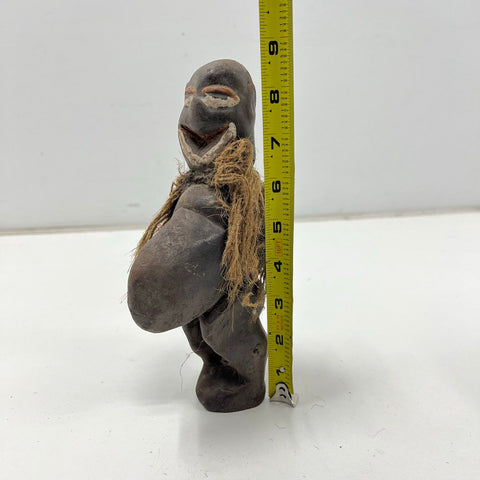 Vintage African Tribal Art Zaire Congo Hand Carved Wood Figure Statue 9"