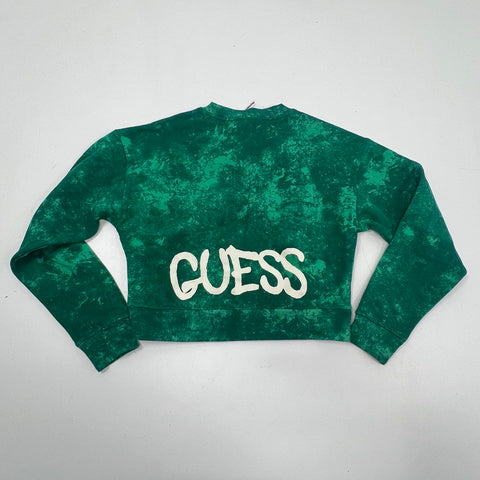 NWT Guess x Brandalised Oleen Green Banksy Cropped Sweatshirt Womens S