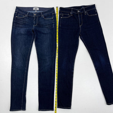 Paige & AG Adriano Goldschmied Women's Jeans & Shorts Lot Blue Tan Sz 26 27