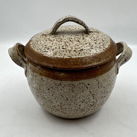 Vintage Studio Pottery Ceramic Steam Funnel Pot Speckled Stoneware Lidded