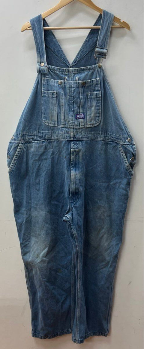Vintage 90s Big Smith Denim Bib Overalls Indigo Workwear Sz 50x28