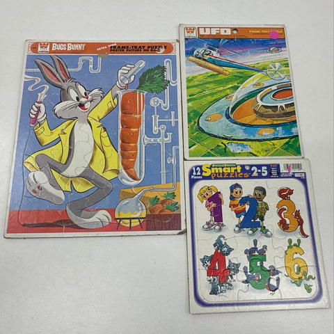 Vintage Frame Tray Puzzle Lot 14 Playskool Whitman Golden Barney Lion King