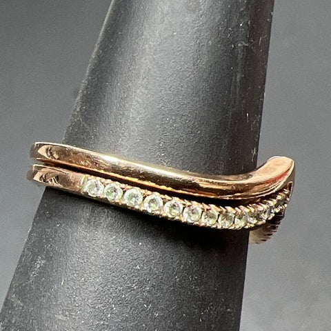 ALE Rose Gold Tone Gold Plate Gemstone Rings Size 5 2.83g